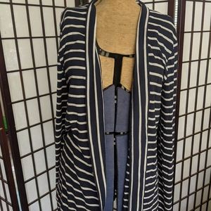 J. Crew Navy/White Striped Cardigan